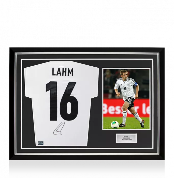 Philipp Lahm Back Signed Germany 2012-13 Home Shirt In Hero Frame: Option 1