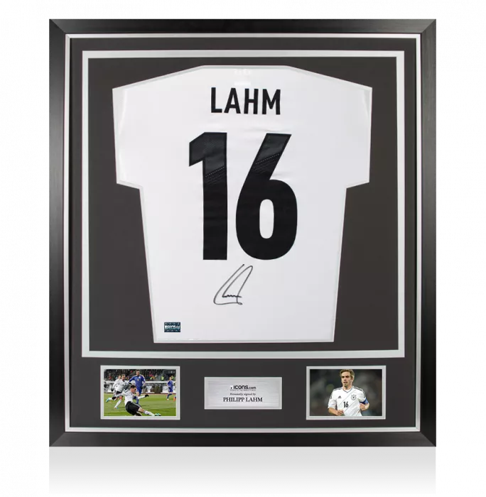 Philipp Lahm Back Signed Germany 2012-13 Home Shirt In Classic Frame