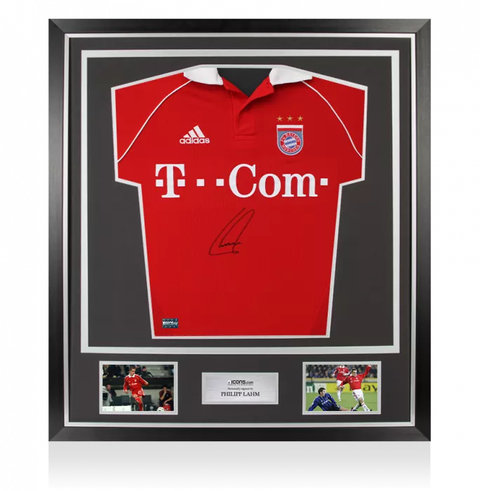 Philipp Lahm Front Signed FC Bayern Munich 2005-06 Home Shirt In Classic Frame