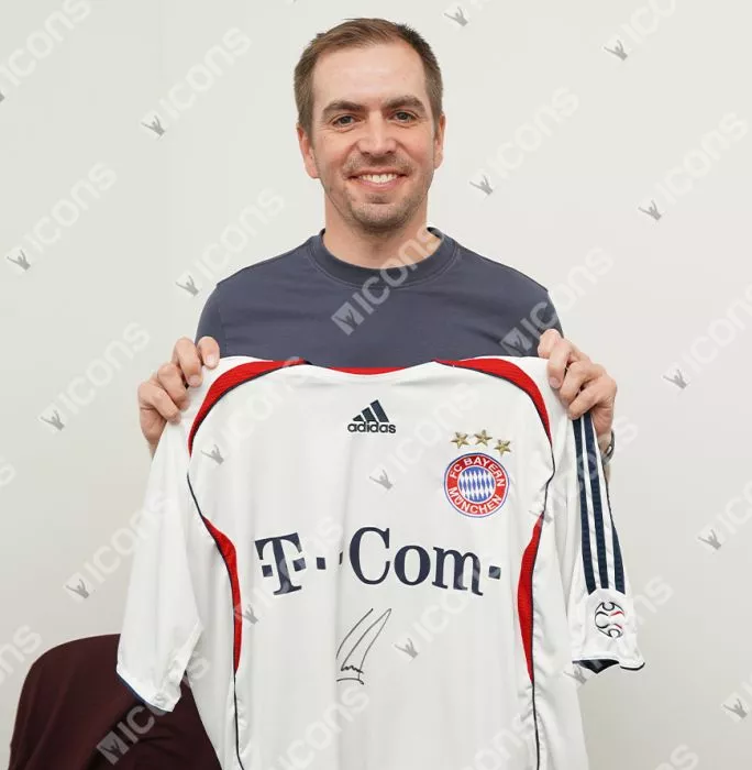 Philipp Lahm Front Signed FC Bayern Munich 2006-07 Away Shirt In Hero Frame: Option 1