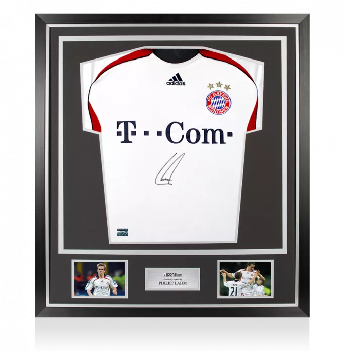 Philipp Lahm Front Signed FC Bayern Munich 2006-07 Away Shirt In Classic Frame