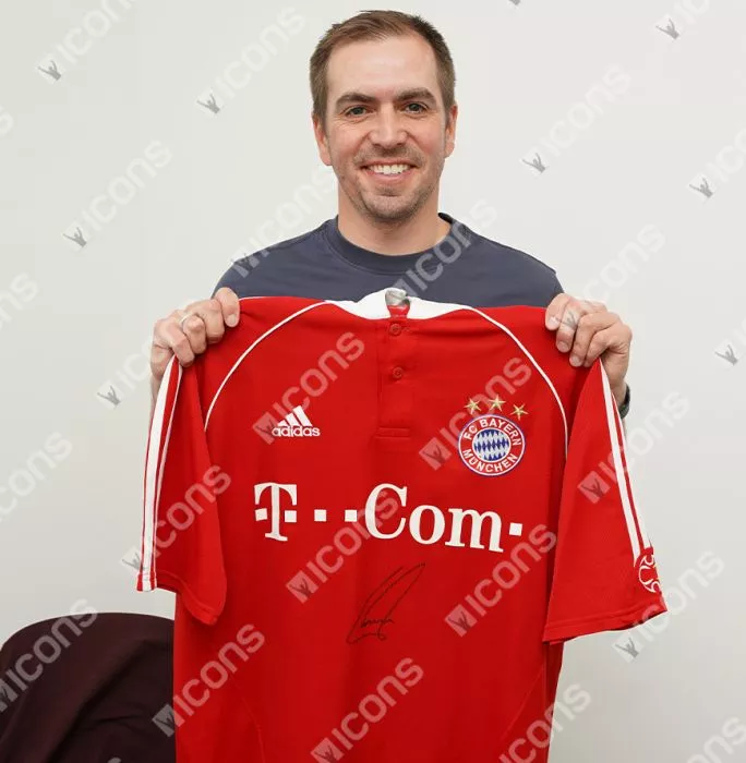 Philipp Lahm Front Signed FC Bayern Munich 2006-07 Home Shirt In Hero Frame: Option 1
