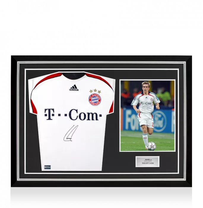 Philipp Lahm Front Signed FC Bayern Munich 2006-07 Away Shirt In Hero Frame: Option 1