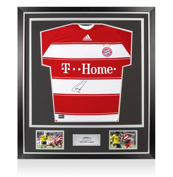 Philipp Lahm Front Signed FC Bayern Munich 2007-08 Home Shirt In Classic Frame