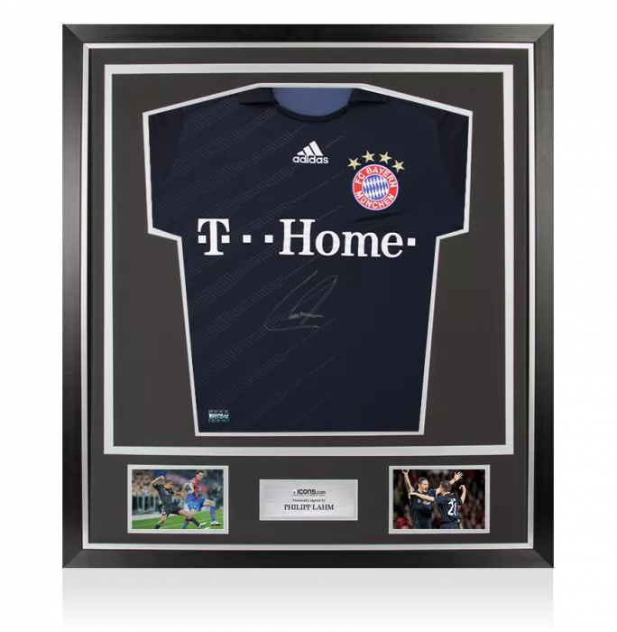 Philipp Lahm Front Signed FC Bayern Munich 2008-09 Away Shirt In Classic Frame
