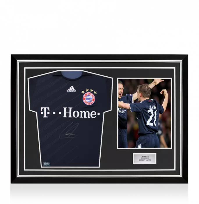 Philipp Lahm Front Signed FC Bayern Munich 2008-09 Away Shirt In Hero Frame: Option 1