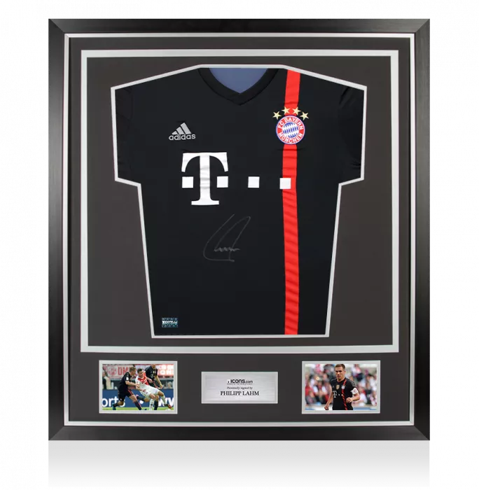 Philipp Lahm Front Signed FC Bayern Munich 2014-15 Third Shirt In Classic Frame
