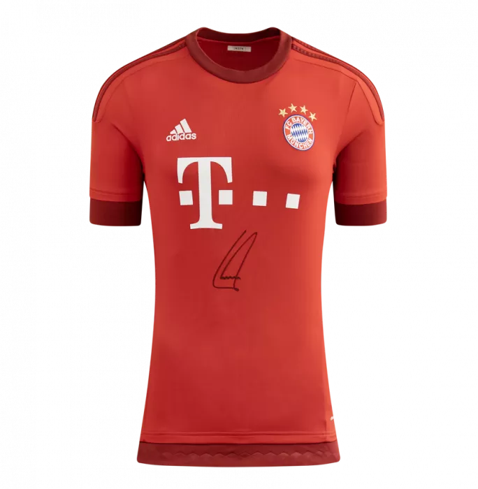 Philipp Lahm Front Signed FC Bayern Munich 2015-16 Home Shirt In Hero Frame: Option 1