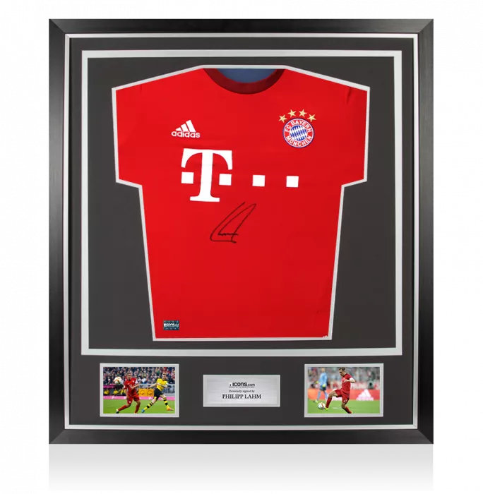 Philipp Lahm Front Signed FC Bayern Munich 2015-16 Home Shirt In Classic Frame