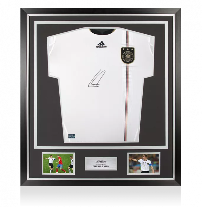 Philipp Lahm Front Signed Germany 2010-11 Home Shirt In Classic Frame