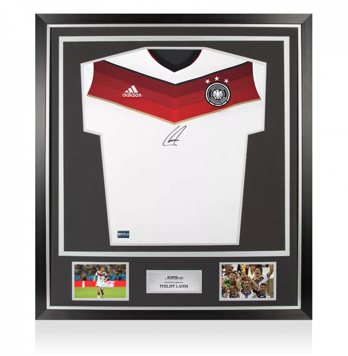 Philipp Lahm Front Signed Germany 2014 Home Shirt In Classic Frame