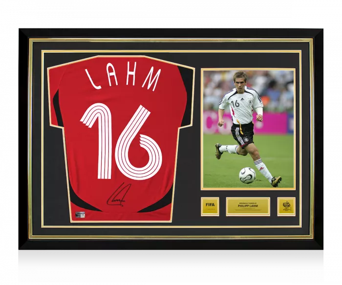 Philipp Lahm Official 2006 FIFA World Cup™ Back Signed and Hero Framed Germany 2005-07 Away Shirt