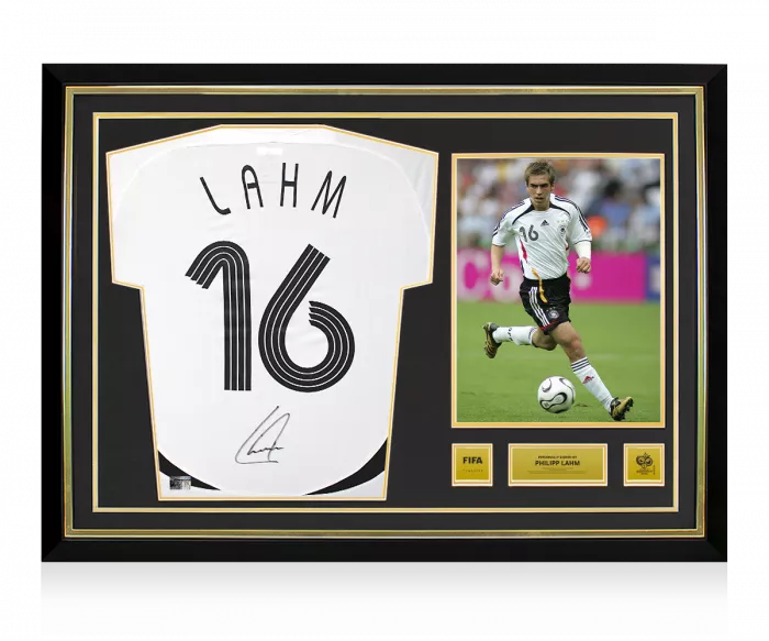 Philipp Lahm Official 2006 FIFA World Cup™ Back Signed and Hero Framed Germany 2005-07 Home Shirt
