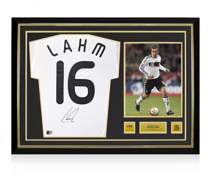 Philipp Lahm Official 2010 FIFA World Cup™ Back Signed And Hero Framed Germany 2008-09 Home Shirt