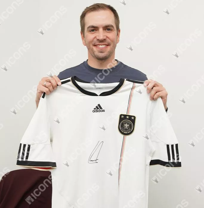 Philipp Lahm Official 2010 FIFA World Cup™ Front Signed Germany 2010-11 Home Shirt