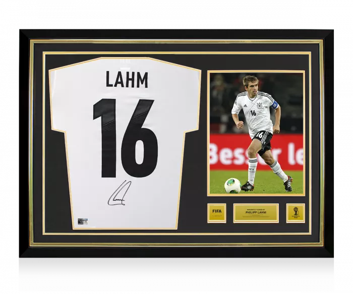 Philipp Lahm Official 2014 FIFA World Cup™ Back Signed and Hero Framed Germany 2012-13 Home Shirt