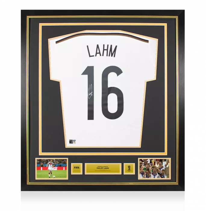 Philipp Lahm Official 2014 FIFA World Cup™ Back Signed and Framed Germany 2014 Home Shirt