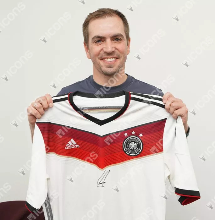 Philipp Lahm Official 2014 FIFA World Cup™ Front Signed And Framed Germany 2014 Home Shirt