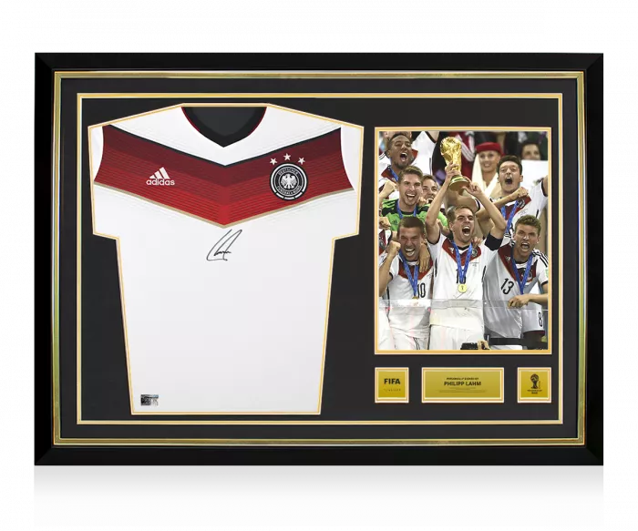 Philipp Lahm Official 2014 FIFA World Cup™ Front Signed and Hero Framed Germany 2014 Home Shirt