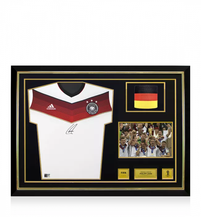 Philipp Lahm Official 2014 FIFA World Cup™ Front Signed and Hero Framed Germany 2014 Home Shirt: 2014 FIFA World Cup Winning Captain Edition