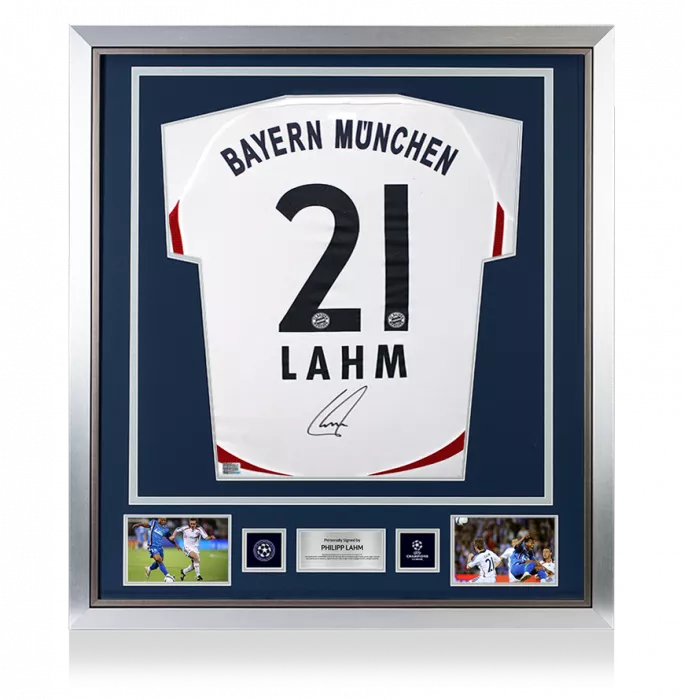 Philipp Lahm Official UEFA Champions League Back Signed and Framed FC Bayern Munich 2006-07 Away Shirt