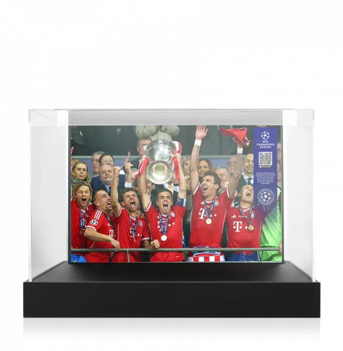 Philipp Lahm Official UEFA Champions League Signed Adidas Predator Boot In Photo Acrylic Case: Option 1