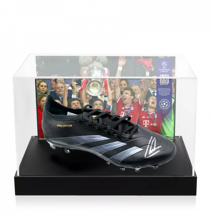 Philipp Lahm Official UEFA Champions League Signed Adidas Predator Boot In Photo Acrylic Case: Option 1