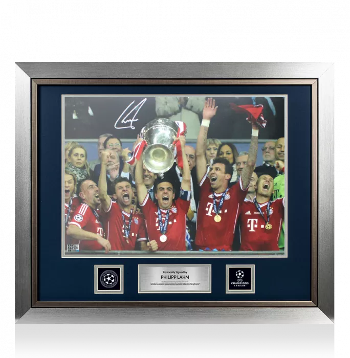 Philipp Lahm Official UEFA Champions League Signed and Framed FC Bayern Munich Photo: 2013 UEFA Champions League Winner