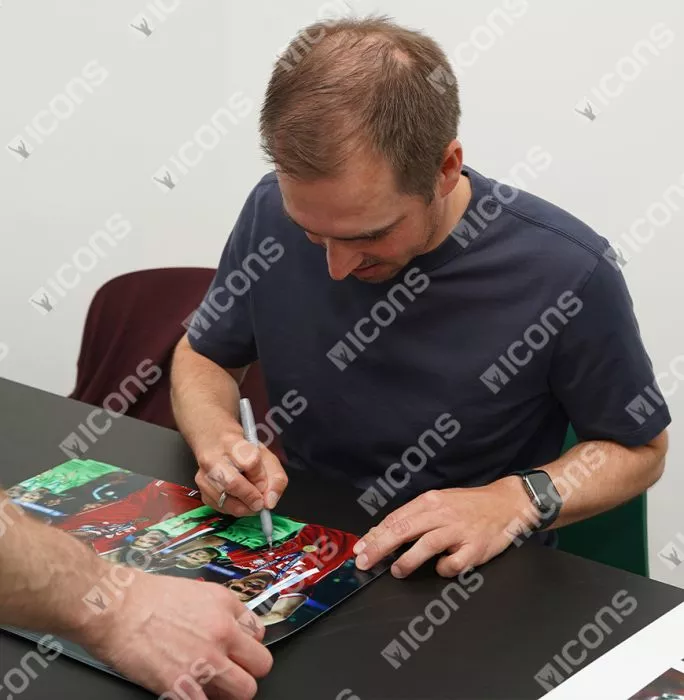 Philipp Lahm Signed FC Bayern Munich Photo In Black Wooden Frame: UEFA Champions League Winner