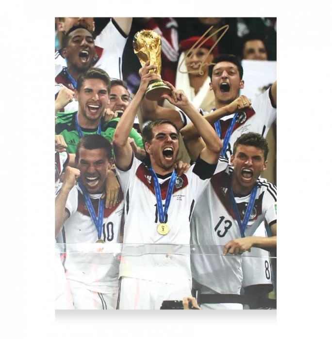Philipp Lahm Signed Germany Photo In Black Wooden Frame: FIFA World Cup Winner