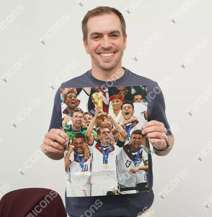 Philipp Lahm Signed Germany Photo In Black Wooden Frame: FIFA World Cup Winner