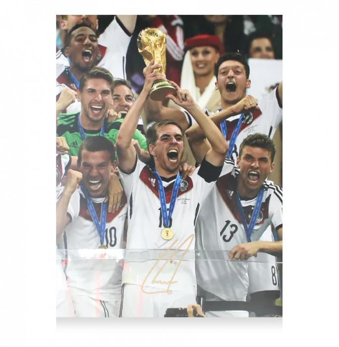 Philipp Lahm Signed Germany Photo In Black Wooden Frame: FIFA World Cup Winner