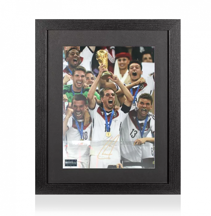 Philipp Lahm Signed Germany Photo In Black Wooden Frame: FIFA World Cup Winner