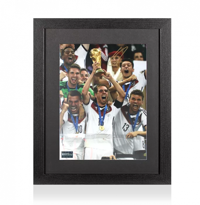 Philipp Lahm Signed Germany Photo In Black Wooden Frame: FIFA World Cup Winner