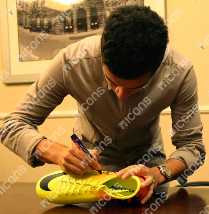 Philippe Coutinho Signed And Liverpool Framed Yellow And Orange Nike Mercurial Vapor IX Boot