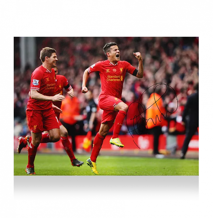 Philippe Coutinho Signed Liverpool Photo: Goal vs Manchester City