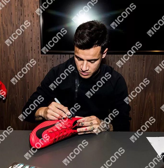 Philippe Coutinho Signed Red And Black Nike Mercurial Boot