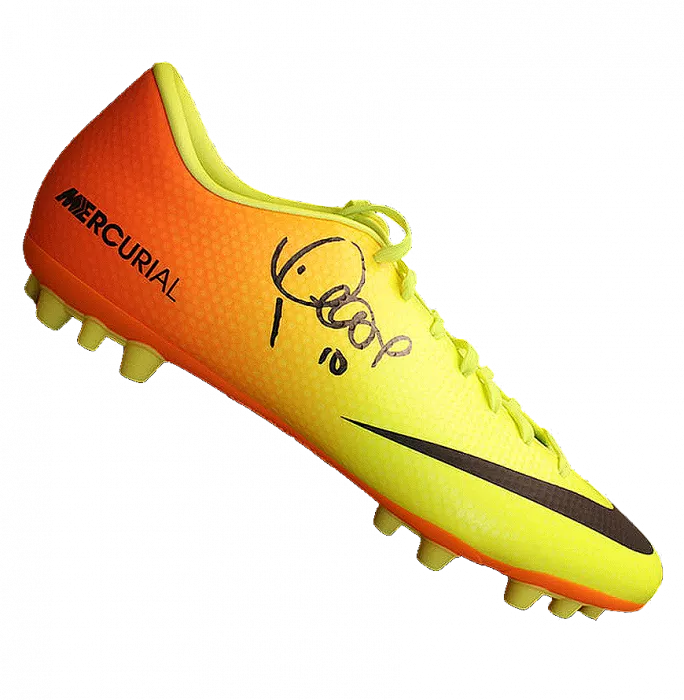 Philippe Coutinho Signed Yellow And Orange Nike Mercurial Vapor IX Boot