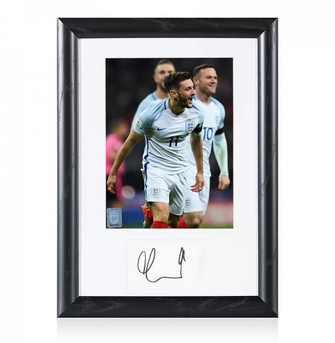 PRE-FRAMED Adam Lallana Official England Signed Card and Photo Frame: Goal vs Scotland