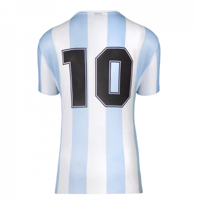 PRE-FRAMED - Diego Maradona Front Signed Retro Le Coq Sportif Argentina Home Shirt In Hero Frame: Option 1