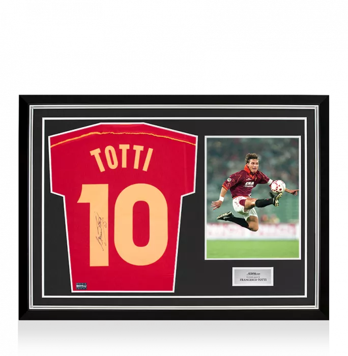 PRE-FRAMED Francesco Totti Back Signed AS Roma 1998-99 Home Shirt In Hero Frame: Option 1