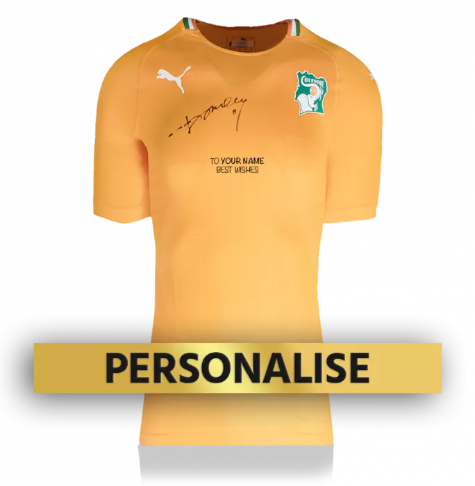 PRE-ORDER Didier Drogba Signed And Personally Dedicated Ivory Coast Home Shirt