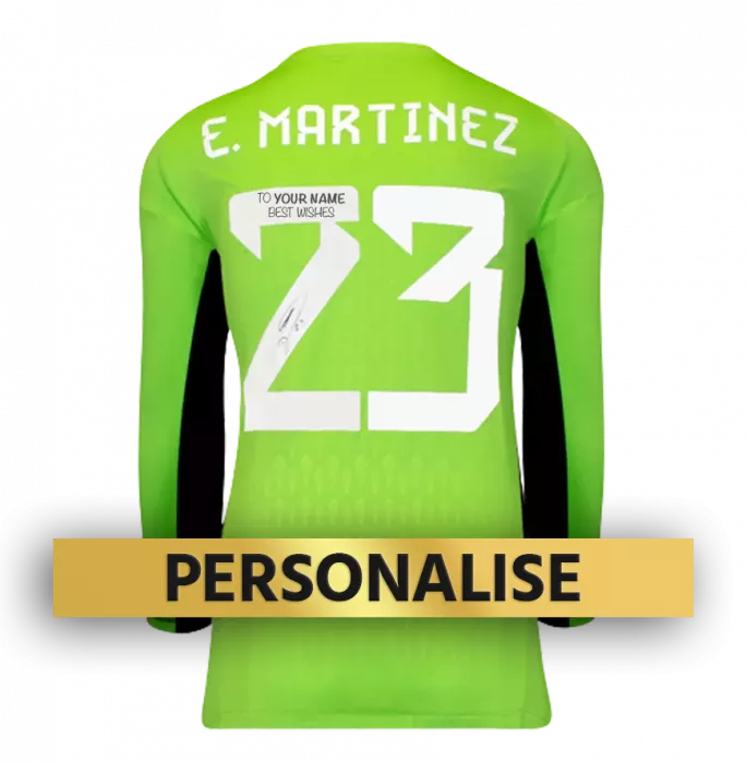 PRE-ORDER Emiliano Martinez Signed and Personally Dedicated Argentina Home Shirt