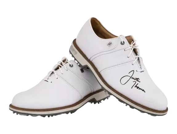 PRE-ORDER Justin Thomas Signed Footjoy Premiere Series Packard White Golf Shoes