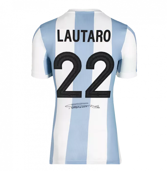 PRE-ORDER Lautaro Martinez Back Signed Argentina 2024-25 Anniversary Home Shirt In Classic Frame