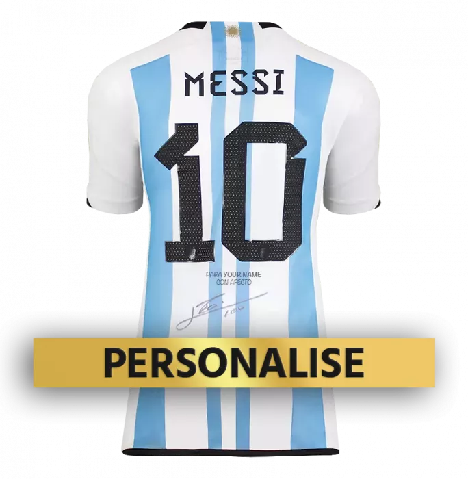 PRE-ORDER Lionel Messi Signed and Personally Dedicated Argentina Home Shirt
