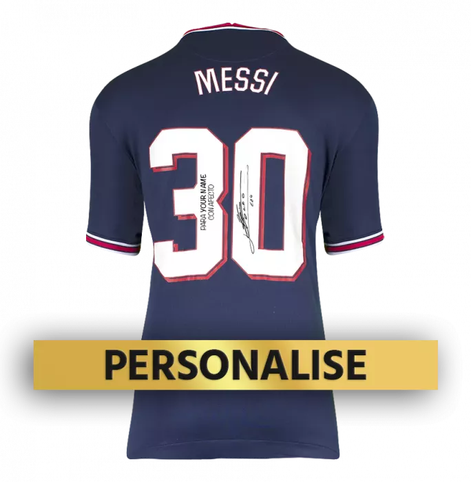 PRE-ORDER Lionel Messi Signed And Personally Dedicated Paris Saint-Germain Home Shirt
