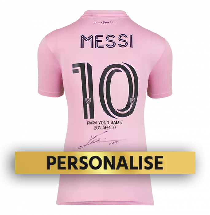 PRE-ORDER Lionel Messi Signed And Personally Dedicated Inter Miami CF Home Shirt