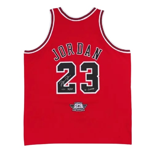 PRE-ORDER Michael Jordan Signed 1997-98 Mitchell & Ness Chicago Bulls Home Jersey: "6x Champ" Inscription