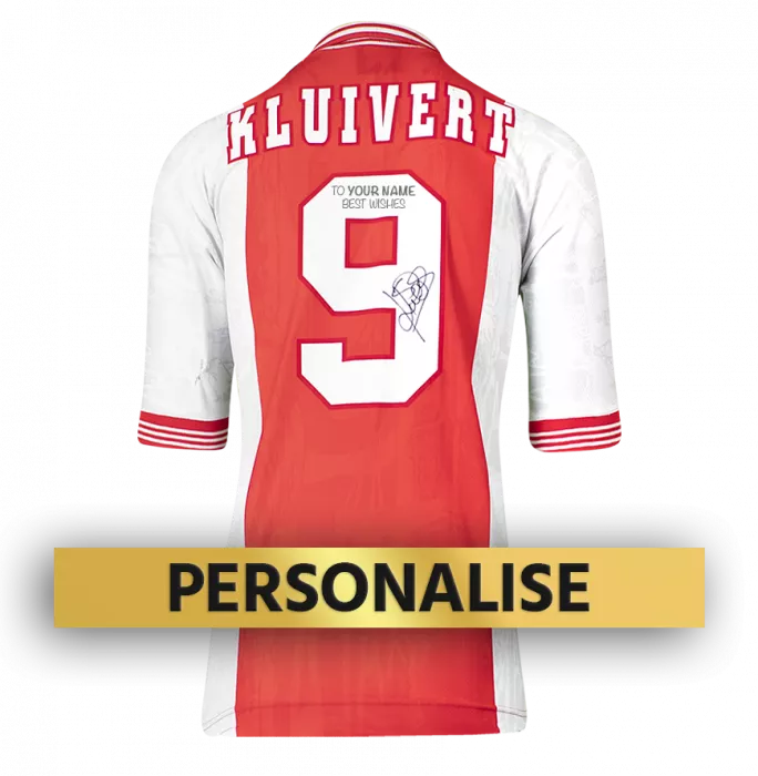 PRE-ORDER Patrick Kluivert Signed and Personally Dedicated AFC Ajax Home Shirt